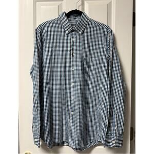 Adolfo Dominguez Mens Plaid Band Collar Long Sleeve Dress Shirt New w/o tag